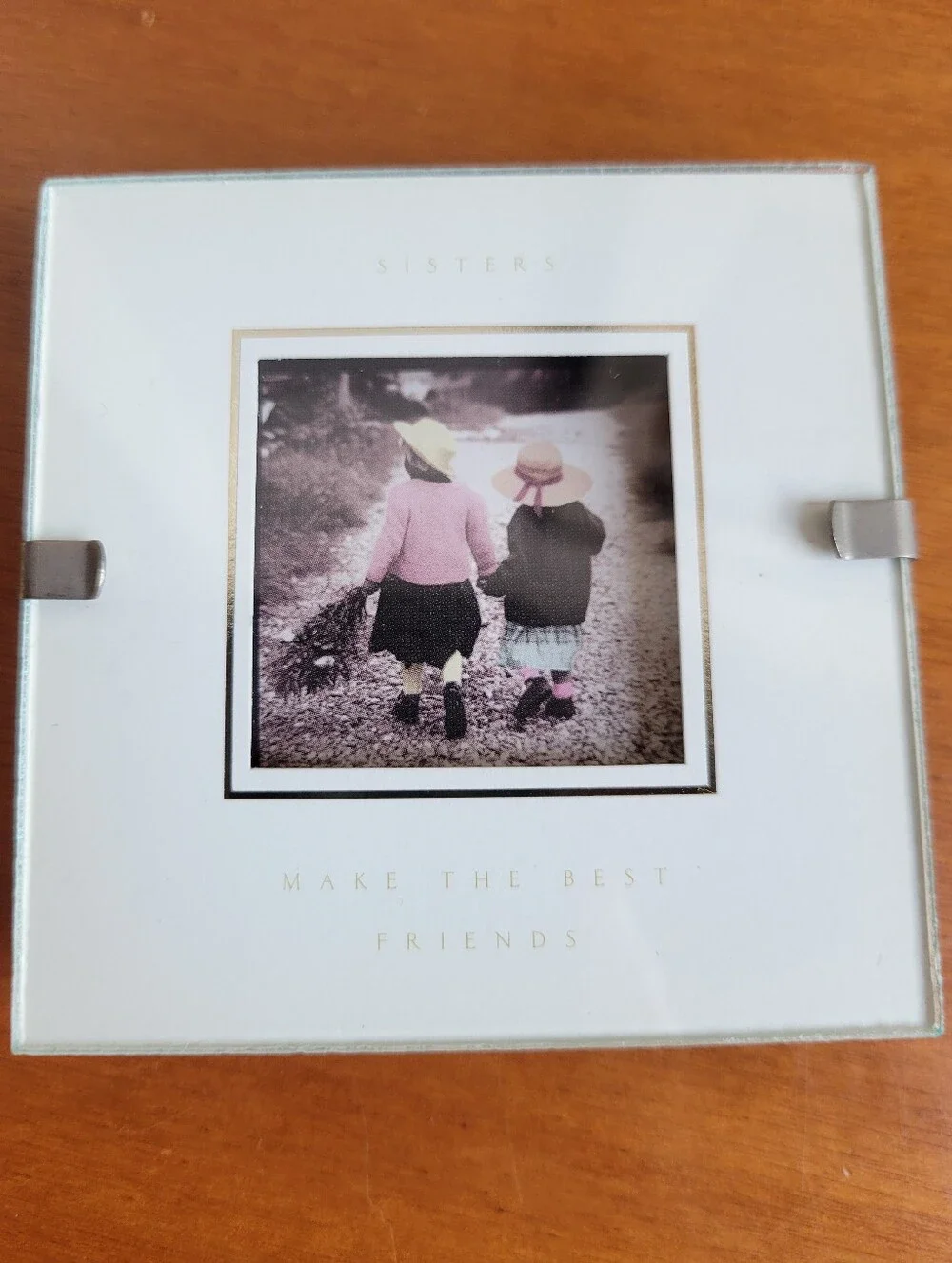 Sisters Make the Best Friends Glass Photo Frame Gold Lettering Boutique